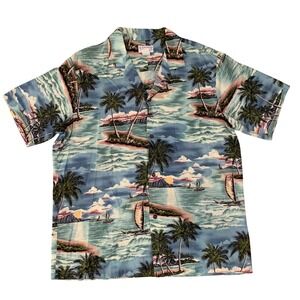 Vintage KY's International Shirt Made in Hawaii Mens XL Tropical‎ Palm Tree